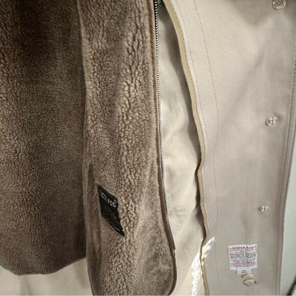 London Fog Vintage Tan Long Trench Coat Removable Lining Womens Large - Picture 7 of 10